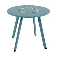 Gartentraum.de Blauer Beistelltisch aus Stahl - Tisch Amelie blau / 35x40cm (HxDm)