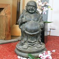 Gartentraum.de Kleiner Buddha Mönch stehend aus Natur Steinguss