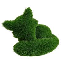 Gartentraum.de Schlafende Topiary Fuchsfigur in grüner Rasenoptik - Fuchs Rhema / 50cm