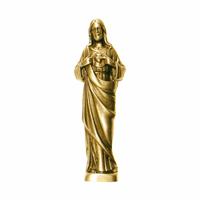 Gartentraum.de Klassische Jesus Gartenfigur aus Bronze mit Herzornament - Jesus mit Herz