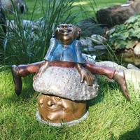 Gartentraum.de Bunte Gartenfigur mit Pilz - limitierte Künstlerfigur - Archibald, der Sportliche