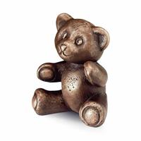 Gartentraum.de Sitzender Bronze Teddybär - variable Farbtöne - Teddybär / 9x8x6cm (HxBxT) / Bronze Patina grün