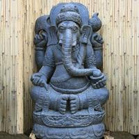 Gartentraum.de Kunstvolle Ganesha Skulptur aus Stein Handarbeit / 60 cm