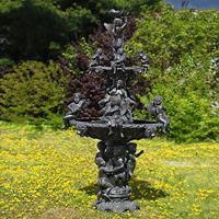 Gartentraum.de XXL Bronze Gartenbrunnen mit Engelfiguren - Engelspiel