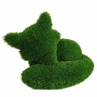Gartentraum.de Schlafende Topiary Fuchsfigur in grüner Rasenoptik - Fuchs Rhema / 35cm