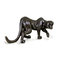 Gartentraum.de Schwarzer Panther lebensgroß - limitierter Bronzeguss - Ira