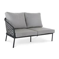 Gartentraum.de 2-Sitzer Loungesofa mit Melange-Geflecht - grau - Couch Amaros links