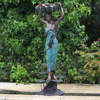 Gartentraum.de Frau mit Schale als Wasserspeier aus Bronze - Theresa