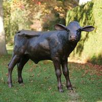 Gartentraum.de Braune Bronze Tierfigur Kuh-Kalb stehend - Kalb Orin