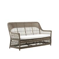 Gartentraum.de 3-Sitzer Outdoor Sofa in antikgrau aus Aluminium und Polyrattan - 3-Sitzer Anike / White