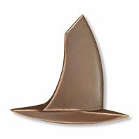 Gartentraum.de Bronze oder Aluminium Boot als Wanddekoration - Segelboot Relief / Bronze Patina Wachsguss