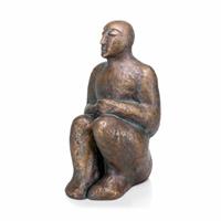 Gartentraum.de Limitierte Menschenskulptur sitzend aus Bronzeguss - Sitzende 2