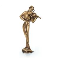 Gartentraum.de Stilistische Designerstatue limitiert - Geigerin aus Bronze - Armonia