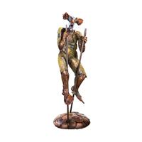 Gartentraum.de Bunte Clown Bronzeskulptur aus limitierter Edition - Clown auf Stelzen