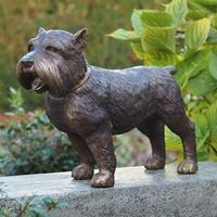 Gartentraum.de Lebensgroße Hundefigur - Terrier aus Bronze - Terrier Wudo