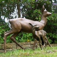 Gartentraum.de Bronze Tierfiguren Reh und Kitz - Künstleredition - Ricke und Kitz