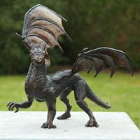 Gartentraum.de Mystische Garten Drachen Figur aus Bronze - Fenir