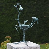 Gartentraum.de Baum mit Vogelnest - Bronze Gartenskulptur - Avesine