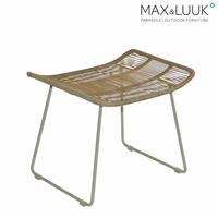 Gartentraum.de Max & Luuk Fußbank aus beschichteten Stahl und wetterfesten Geflecht - Kim Fußhocker / mit Sitzkissen in slate