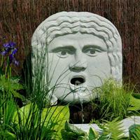 Gartentraum.de Wasserspeier Wandrelief Maske Steinguss - Mouth of Truth / Portland weiß