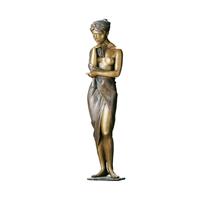 Gartentraum.de Limitierte Fraufigur aus Bronze - Akt mit Tuch - Im Rosengarten