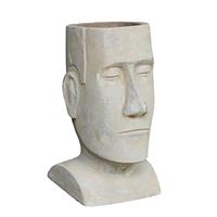 Gartentraum.de Pflanztopf Moai-Kopf - Terrakotta - Antik-Optik - Outdoor - Jala