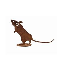 Gartentraum.de Gartendeko Maus aus Metall in Rost Optik - Maus