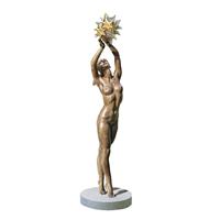 Gartentraum.de Limitierte Bronze Akt Statue mit Sockel und Sternen - Sonne, Mond und Sterne