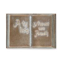 Gartentraum.de Buch aus Bronze mit französischer Inschrift - Buch Gallica / 6x4cm (BxT) / Bronze Patina Wachsguss