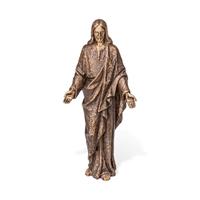 Gartentraum.de Bronzestatue segnender Christus mit Umhang - Jesus Classico / Bronze hellbraun