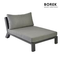 Gartentraum.de Borek Lounge Mittelmodul mit Auflagen - Liege Viking XXL / Anthrazit