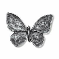 Gartentraum.de Schmetterling Fassadendeko aus robustem Metall - Schmetterling Pan / Aluminium hellgrau