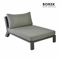 Gartentraum.de Borek Lounge Mittelmodul mit Auflagen - Liege Viking XXL / Weiß