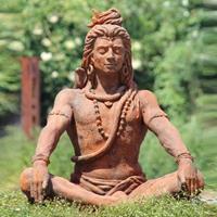 Gartentraum.de Asia Garten Steinguss Figur - Shiva Rostfarben