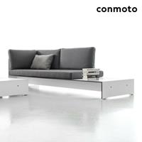 Gartentraum.de 3-Sitzer Loungesofa aus HPL mit Ablage - Riva Gartencouch / Weiß / Auflagen anthrazit