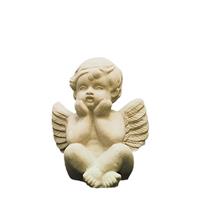 Gartentraum.de Kleiner Deko Engel als Tischdeko aus Steinguss - Träumer / Portland Weiß