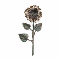 Gartentraum.de Relief Sonnenblume als Wanddeko aus Bronze - Sonnenblume / Bronze braun