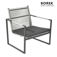 Gartentraum.de Garten Lounge Sessel von Borek - inkl. Kissen - Aluminium - anthrazit grau - Andria Klubsessel