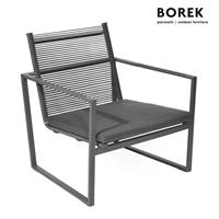 Gartentraum.de Garten Loungesessel von Borek - Aluminium - inkl. Sitzkissen - grau - Andria Klubsessel