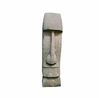 Gartentraum.de Osterinsel Tiki Kopf Moai Skulptur Naturstein Unikat / 50 cm