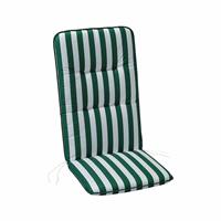 Gartentraum.de Gestreifte Hochlehner Stuhlauflagen farbig - Auflage Foras / Grün-Weiß gestreift