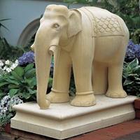 Gartentraum.de Garten Skulptur Elefant - Elephas / Portland weiß