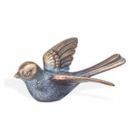 Gartentraum.de Kleiner Bronzevogel als Outdoor Dekoration - Vogel Fine / Bronze Patina Wachsguss