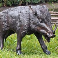 Gartentraum.de Große Wildschwein Figur aus Bronze