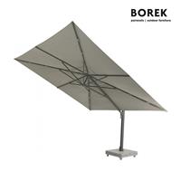 Gartentraum.de XXL Alu Ampelschirm von Borek - 400x400cm - Porto Sonnenschirm / Dach Anthrazit / mit Schirmständer
