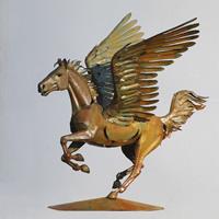 Gartentraum.de Pegasus Gartenfigur aus Rost Metall oder Edelstahl - Affulgetum / Stahl - Rost