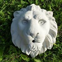 Gartentraum.de Speier Figur mit Löwe aus Stein - Lorenzo / Portland weiß