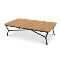 Gartentraum.de Loungetisch 140cm mit Holz und Aluminium - Loungetisch Amaros