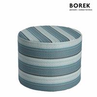 Gartentraum.de Blau gestreifter Sitzhocker von Borek aus gewebten Outdoorstoff - Desio Hocker