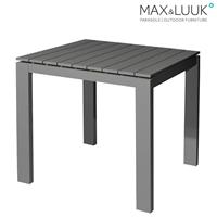 Gartentraum.de Quadratischer Gartentisch aus Aluminium 80x80cm - grau/weiß - Max&Luuk - Morris Tisch / Anthrazit